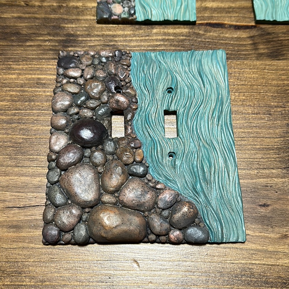 Switch plate cover River Rocks by Vicki Lane Designs